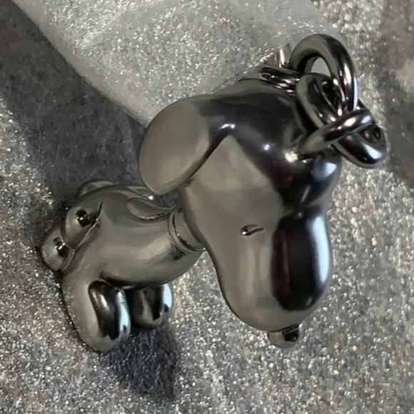 NEW Coach Snoopy Bag Charm Keychain Key Fob SILVER Rare Peanuts x Coach - Picture 3 of 4